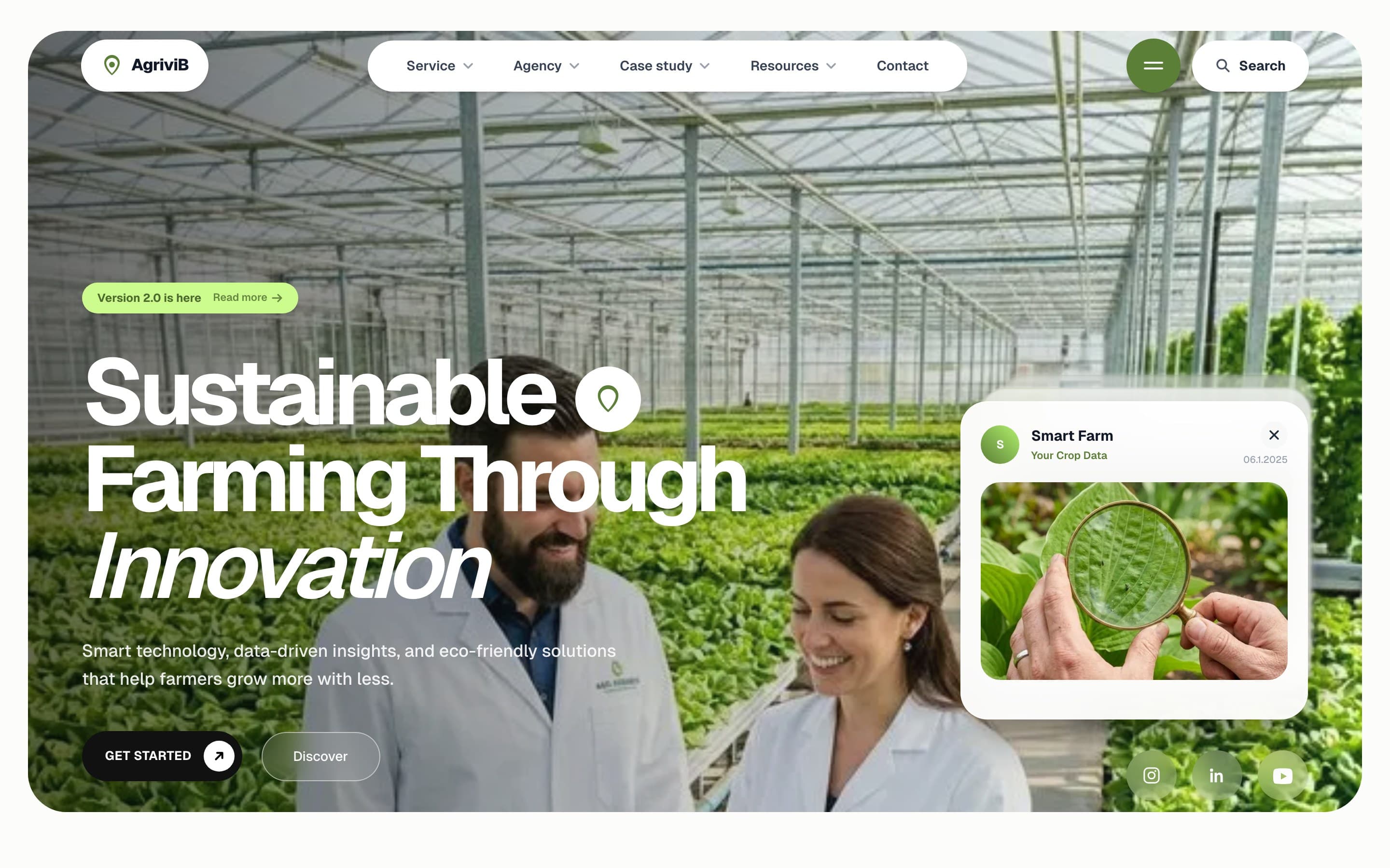 AgriviB — Sustainable AgriTech Site — live product screenshot