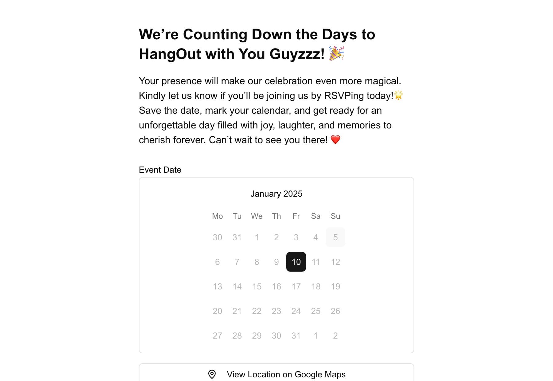 RSVP — Event Invitation & Guest Response — live product screenshot